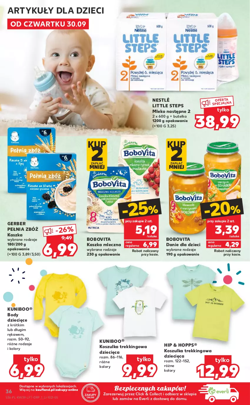 Gazetka promocyjna Kaufland - OFERTA TYGODNIA - ważna 30.09 do 06.10.2021 - strona 36 - produkty: BoboVita, Body, Danie dla dzieci, Dzieci, Gerber, Kosz, Koszulka, Mleko, Nestlé, O nas, Piec