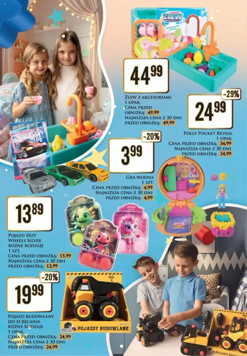 Gazetka promocyjna Dino - ważna 26.05 do 31.05.2025 - strona 5 - produkty: Fa, Gra, Hot Wheels, Pojazd, Pojazdy budowlane, Polly Pocket, Zlew