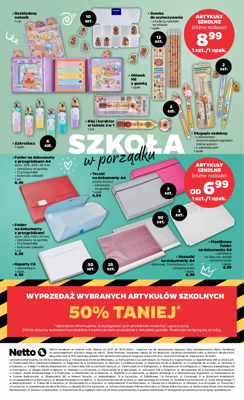 Gazetka promocyjna Netto - Od Czwartku - ważna 22.01 do 25.01.2026 - strona 8 - produkty: Długopis, Fa, Gra, Gry, Karp, Klej, Kosz, Kujawski, Podlaski, Por, Sok, Stock, Top, Wino