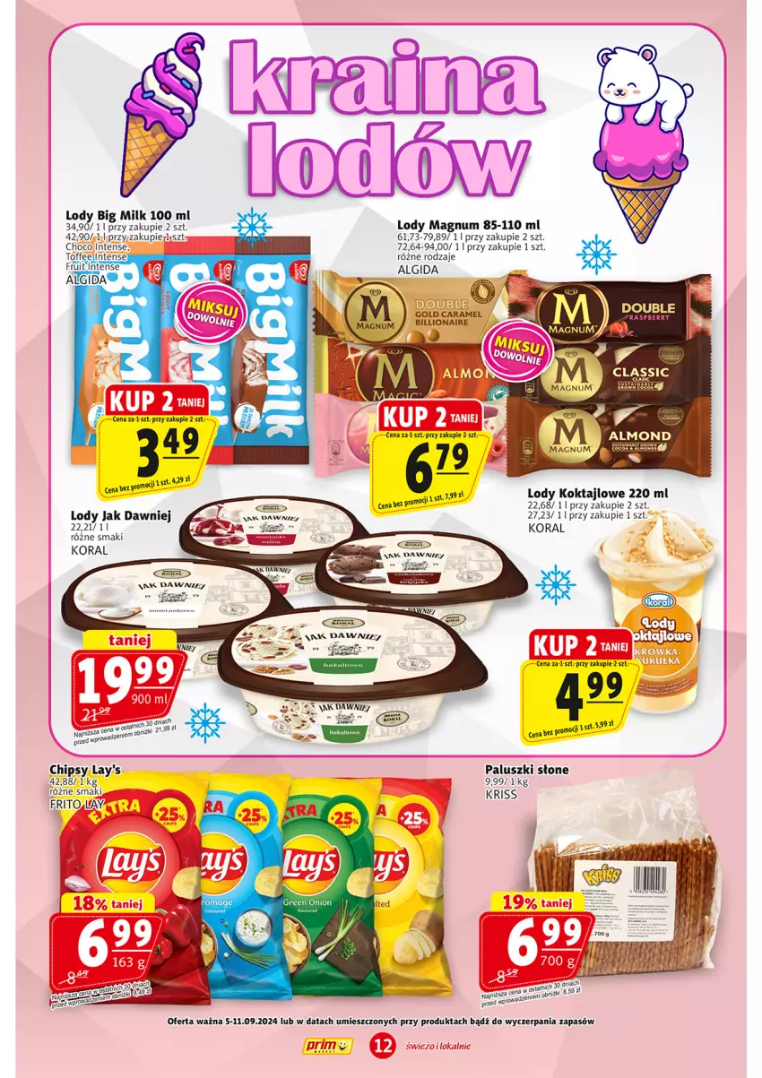 Gazetka promocyjna Prim Market - ważna 05.09 do 11.09.2024 - strona 12 - produkty: Algida, Big Milk, LG, Lody