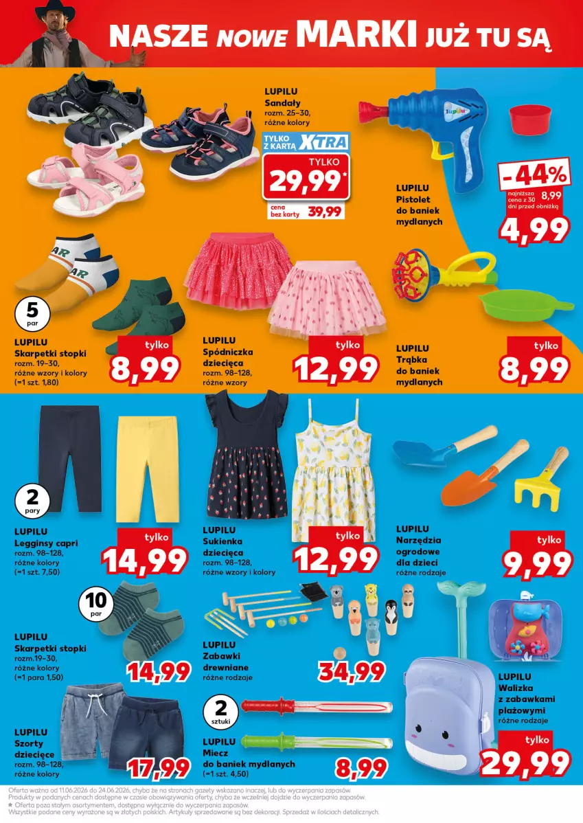 Gazetka promocyjna Kaufland - Kaufland - ważna 11.06 do 24.06.2026 - strona 15 - produkty: Dzieci, Gin, Karp, Legginsy, Miecz, Pistolet, Sandał, Skarpetki, Sukienka, Szorty, Top, Trąbka, Walizka, Zabawka