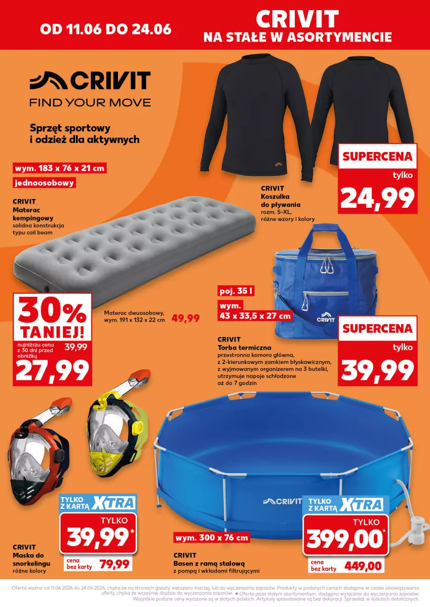 Gazetka promocyjna Kaufland - Kaufland - ważna 11.06 do 24.06.2026 - strona 18 - produkty: Kosz, Koszulka, Maska, Materac, Napoje, Organizer, Por, Sport, Tera, Torba