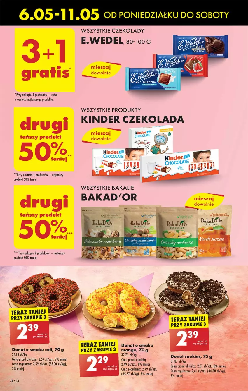 Gazetka promocyjna Biedronka - Od Poniedziałku - ważna 06.05 do 11.05.2024 - strona 34 - produkty: Czekolada, Donut, E. Wedel, Fa, Kinder, Mango, Sos, Tera