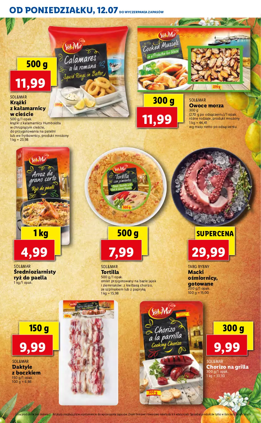 Gazetka promocyjna Lidl - TYDZIEŃ W STYLU IBERYJSKIM - ważna 12.07 do 16.07.2021 - strona 9 - produkty: Daktyle, Grill, Owoce, Owoce morza, Ryż, Szpinak, Tortilla