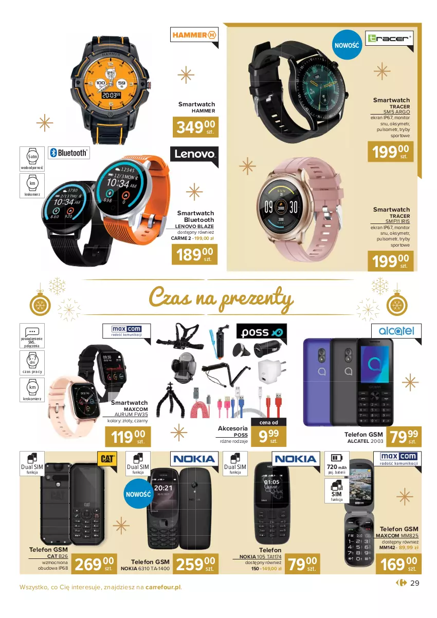 Gazetka promocyjna Carrefour - Gazetka Carrefour Prezenty - ważna 30.11 do 24.12.2021 - strona 29 - produkty: Acer, Krokomierz, Lenovo, Monitor, Nokia, Por, Rum, Smartwatch, Sport, Telefon