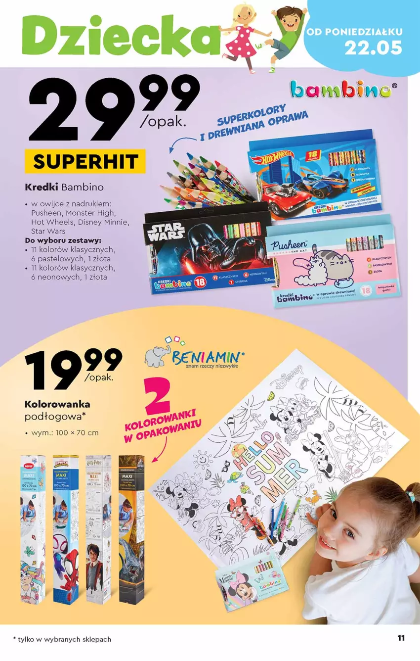 Gazetka promocyjna Biedronka - Okazje tygodnia od 22.05 - ważna 22.05 do 10.06.2023 - strona 11 - produkty: Disney, Hot Wheels, Kolorowanka, Minnie, Star Wars