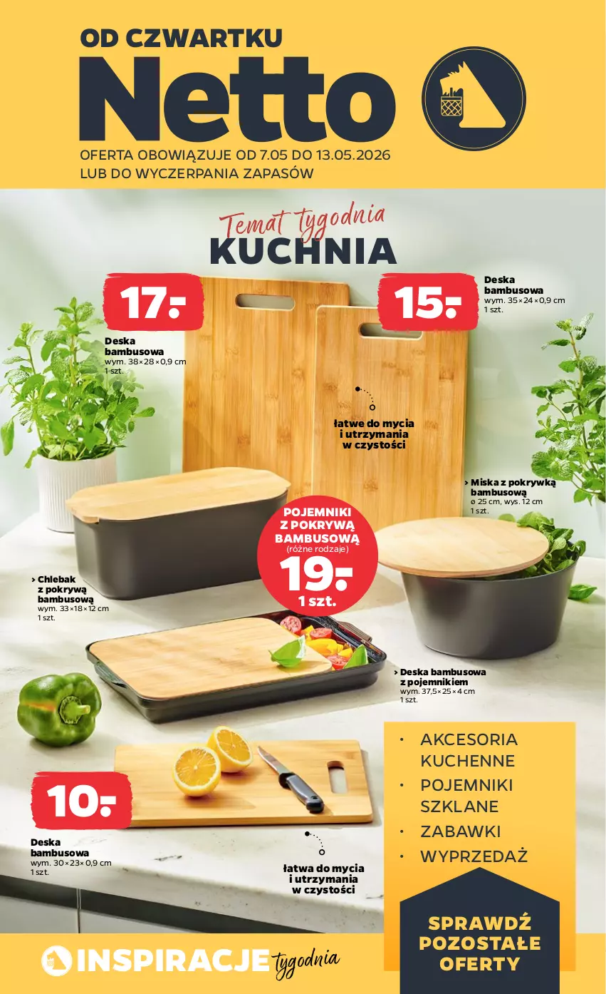 Gazetka promocyjna Netto - Od Czwartku - ważna 07.05 do 13.05.2026 - strona 1 - produkty: Chleb, Chlebak, Kuchnia, Miska, Pojemnik