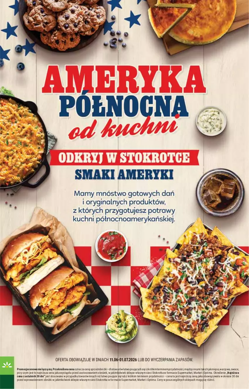 Gazetka promocyjna Stokrotka - Ameryka Północna w Kuchni - ważna 11.06 do 01.07.2026 - strona 1 - produkty: Mięso, Optima, Owoce, Warzywa