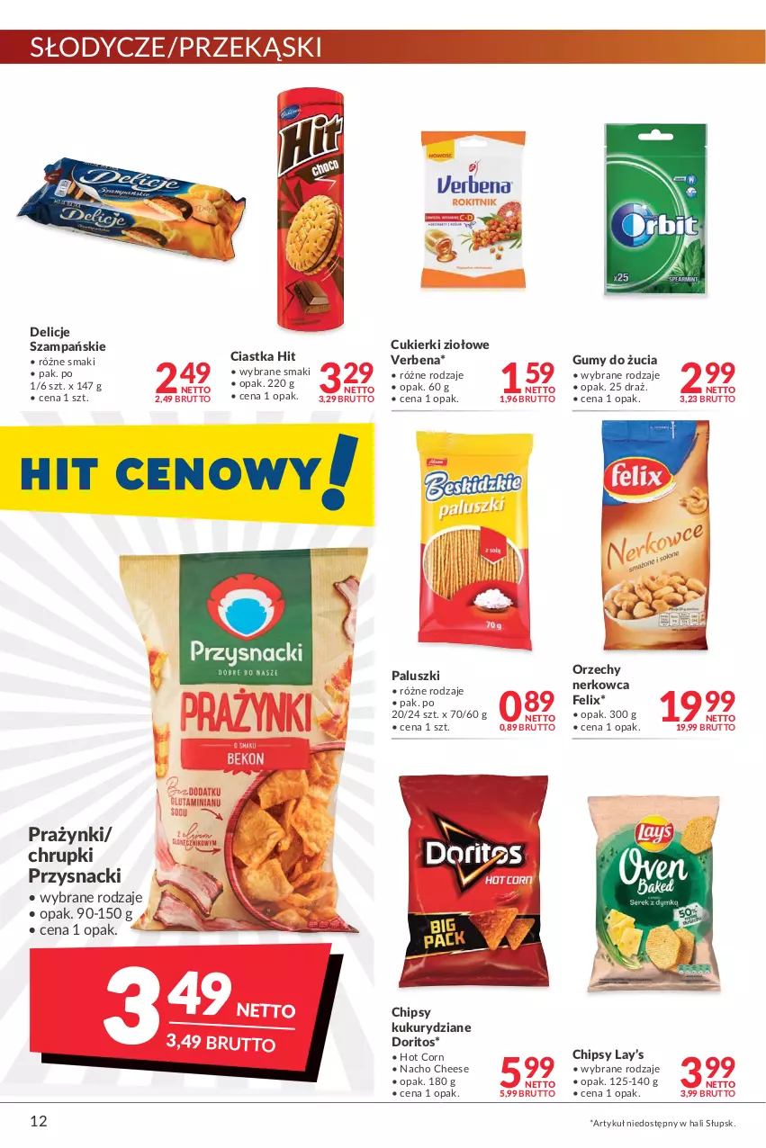 Gazetka promocyjna Makro - [Oferta promocyjna] Artykuły spożywcze i przemysłowe - ważna 22.02 do 07.03.2022 - strona 12 - produkty: Chipsy, Chrupki, Ciastka, Cukier, Cukierki, Delicje, Felix, Lay’s, Przysnacki