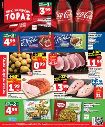 Gazetka promocyjna Topaz - Gazetka - Gazetka - ważna od 04.02 do 04.02.2026 - strona 1 - produkty: Kurczak, Warzywa, Gin, Pekpol, Tera, Szynka, Schab wieprzowy, Czekolada, Patelnia