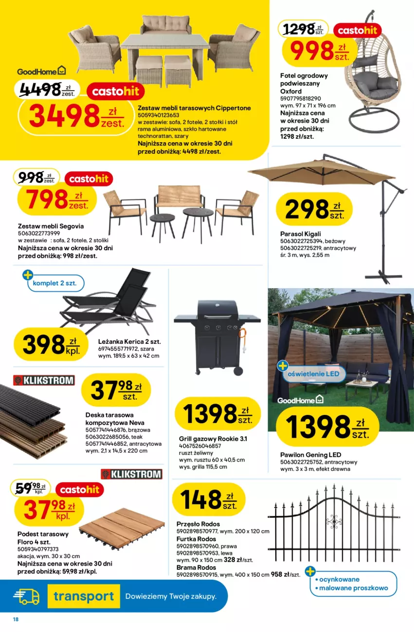 Gazetka promocyjna Castorama - Gazetka Łazienka 24.06-7.07 - ważna 24.06 do 07.07.2026 - strona 18 - produkty: Cynk, Fa, Fotel, Grill, Grill gazowy, Leżanka, Parasol, Rama, Sofa, Stół, Stolik