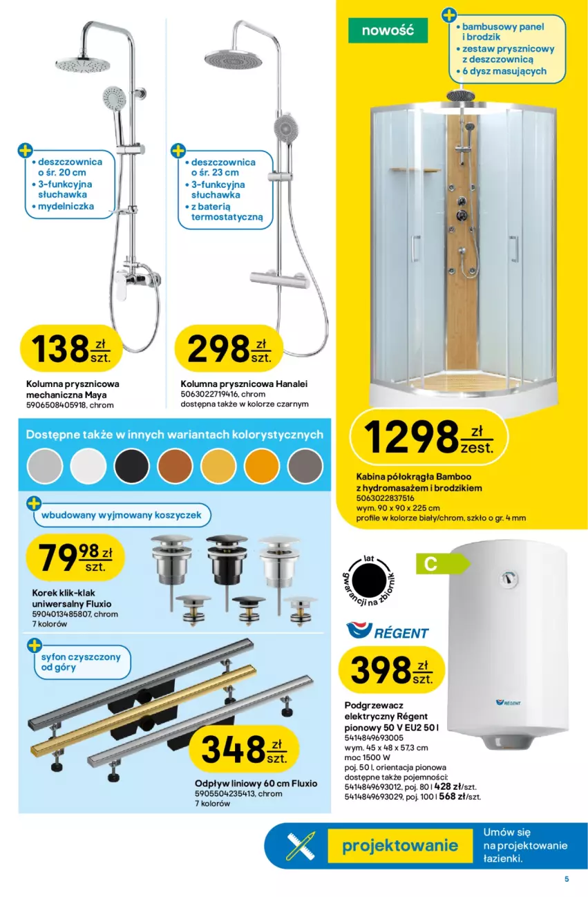Gazetka promocyjna Castorama - Gazetka Łazienka 24.06-7.07 - ważna 24.06 do 07.07.2026 - strona 5 - produkty: Brodzik, Kosz, Mydelniczka, Syfon, Termos, Zestaw prysznicowy