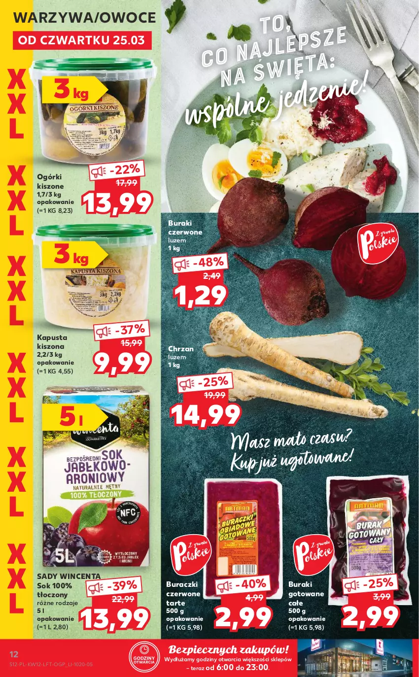 Gazetka promocyjna Kaufland - OFERTA TYGODNIA - ważna 25.03 do 30.03.2021 - strona 12 - produkty: Buraczki, Buraki, Chrzan, Owoce, Piec, Sok, Tera, Warzywa