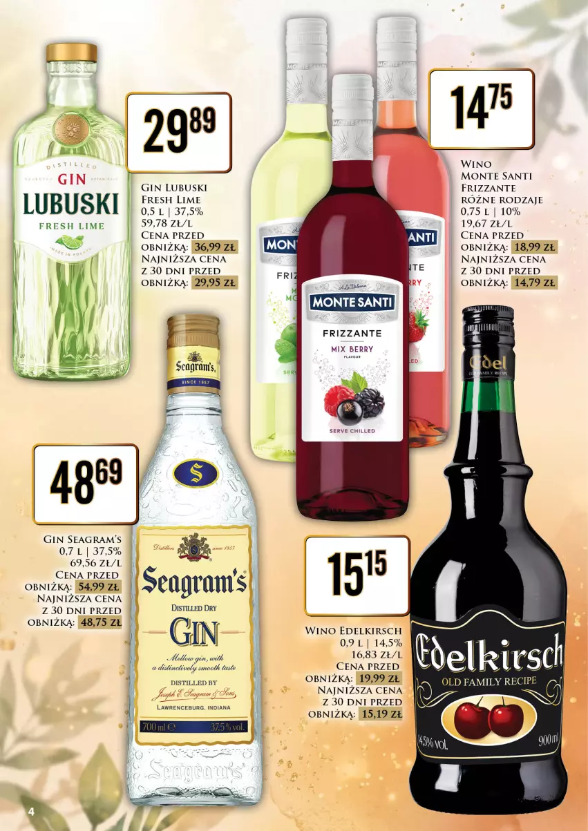 Gazetka promocyjna Dino - Oferta alkoholowa - ważna 16.10 do 17.10.2026 - strona 4 - produkty: Fa, Gin, Gra, Monte, Monte Santi, NBA, Ser, Wino