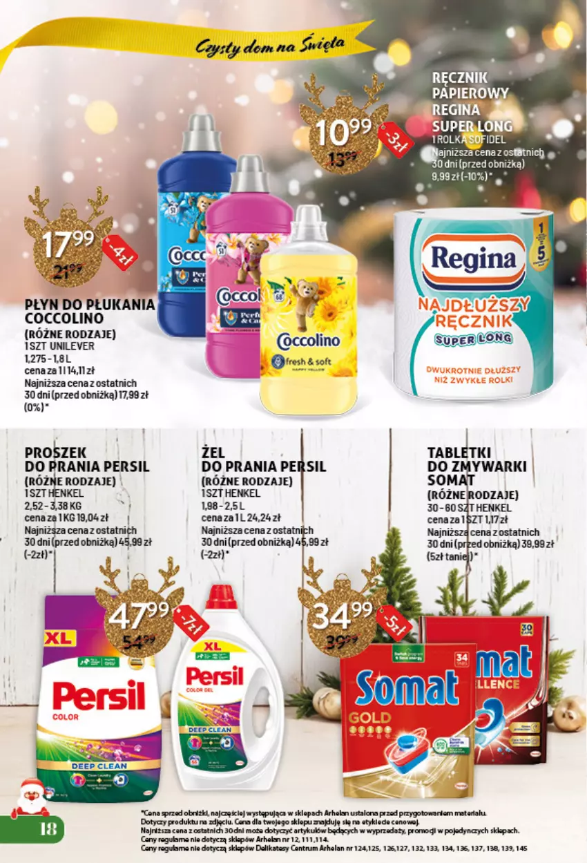 Gazetka promocyjna Arhelan - Gazetka - ważna 26.11.2024 do 05.01.2025 - strona 18 - produkty: Coccolino, Fa, Persil, Płyn do płukania, Rum, Zmywarki