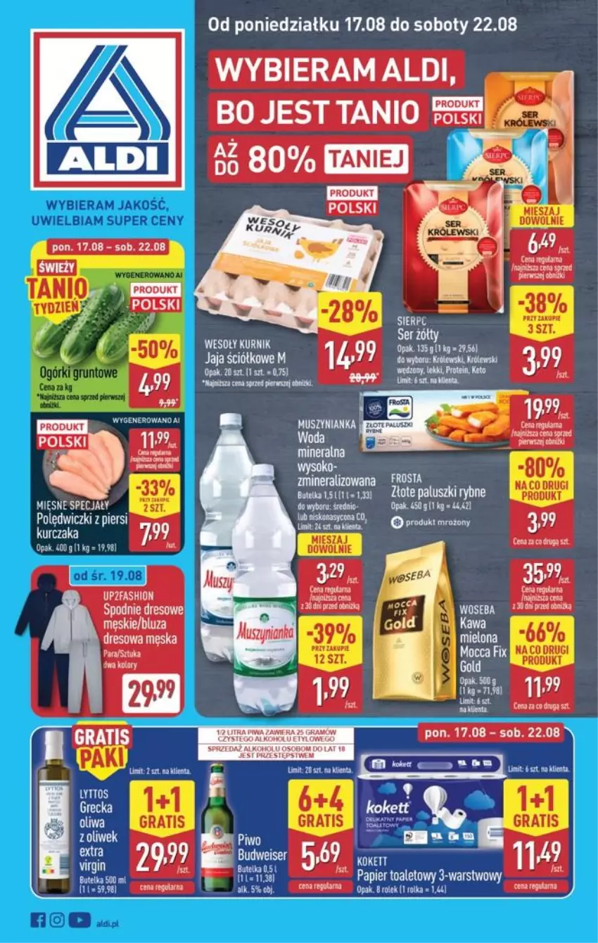 Gazetka promocyjna Aldi - Pełna oferta - ważna 17.08 do 21.08.2026 - strona 1 - produkty: Bluza, Dres, Fa, Piwa