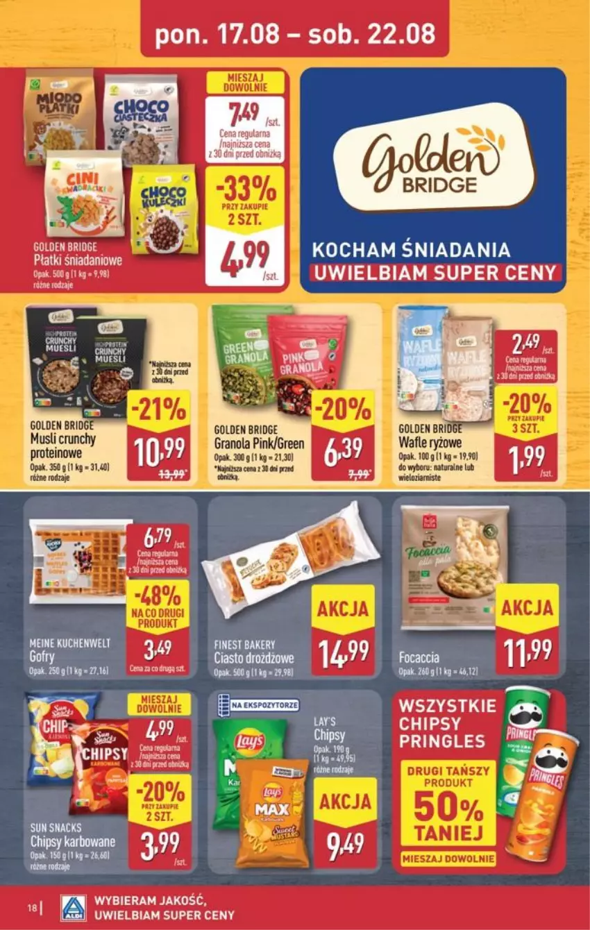 Gazetka promocyjna Aldi - Pełna oferta - ważna 17.08 do 21.08.2026 - strona 18 - produkty: Chipsy, Gra, Granola, Mus