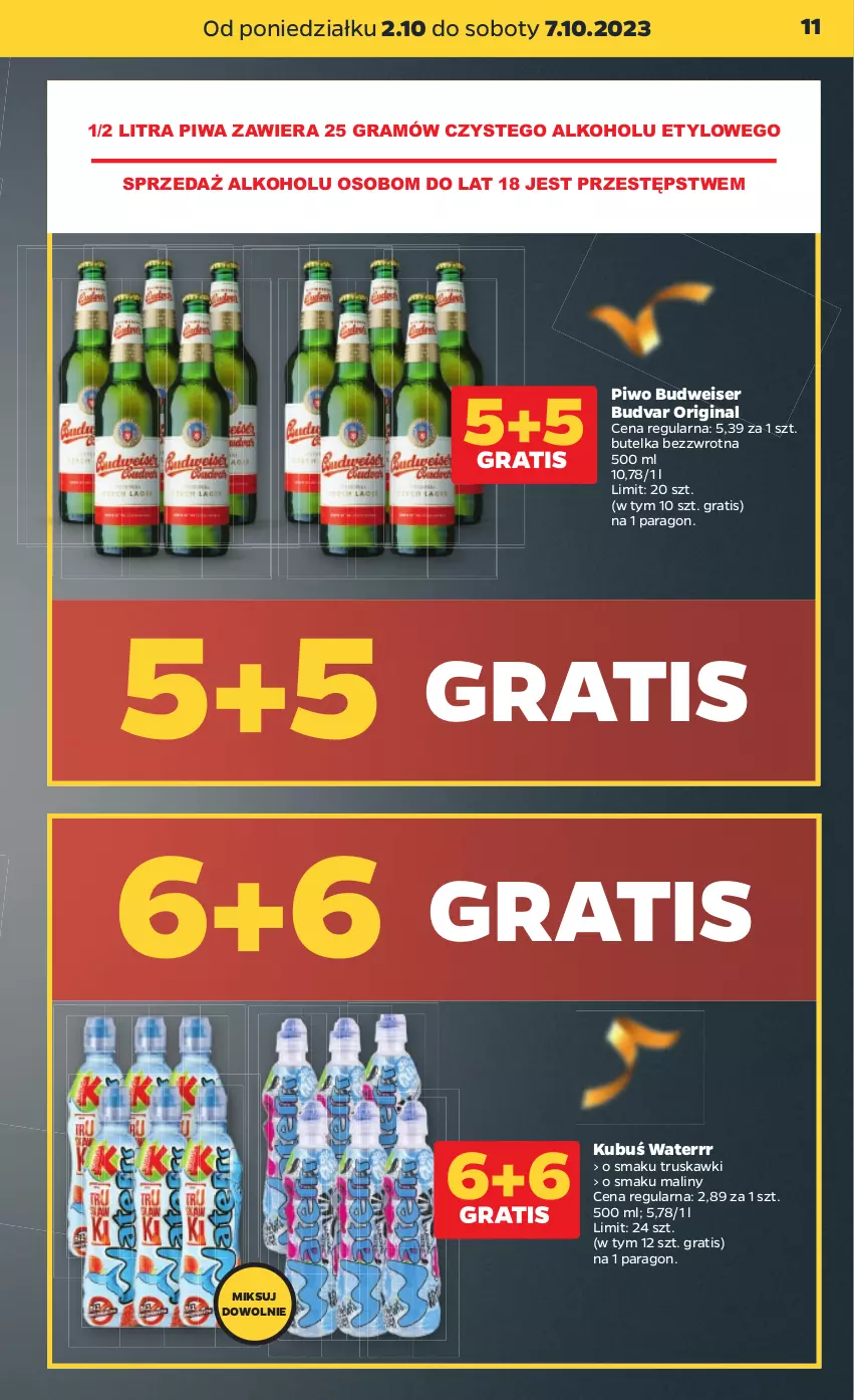 Gazetka promocyjna Netto - Artykuły spożywcze - ważna 02.10 do 07.10.2023 - strona 11 - produkty: Gin, Gra, Kubuś, Kubuś Waterrr, Maliny, Piwa, Piwo, Ser, Truskawki