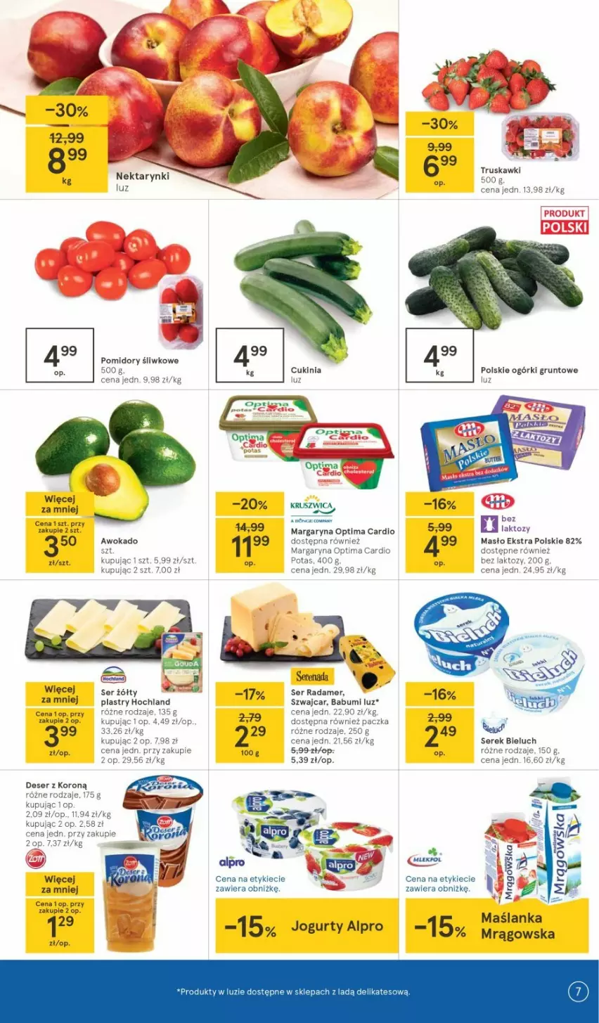 Gazetka promocyjna Tesco - Tesco gazetka - przyszły tydzień - ważna 27.05 do 01.06.2021 - strona 7 - produkty: Deser, Hochland, Margaryna, Maślanka, Masło, Nektar, Optima, Optima Cardio, Ser, Truskawki