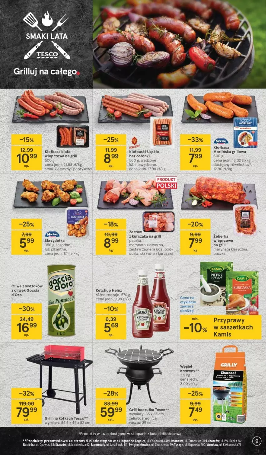 Gazetka promocyjna Tesco - Tesco gazetka - przyszły tydzień - ważna 27.05 do 01.06.2021 - strona 9 - produkty: Fa, Grill, Heinz, Kamis, Ketchup, Kiełbasa, Kiełbaski śląskie, Kurczak, Przyprawy, Węgiel drzewny