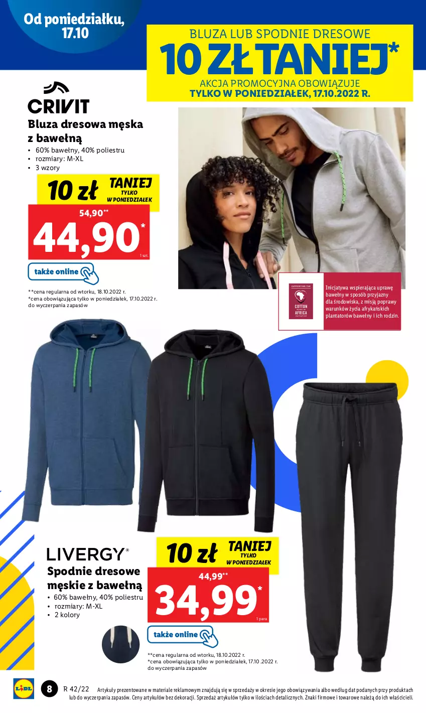 Gazetka promocyjna Lidl - GAZETKA - ważna 17.10 do 22.10.2022 - strona 10 - produkty: Bluza, Bluza dresowa, Dres, Spodnie, Spodnie dresowe