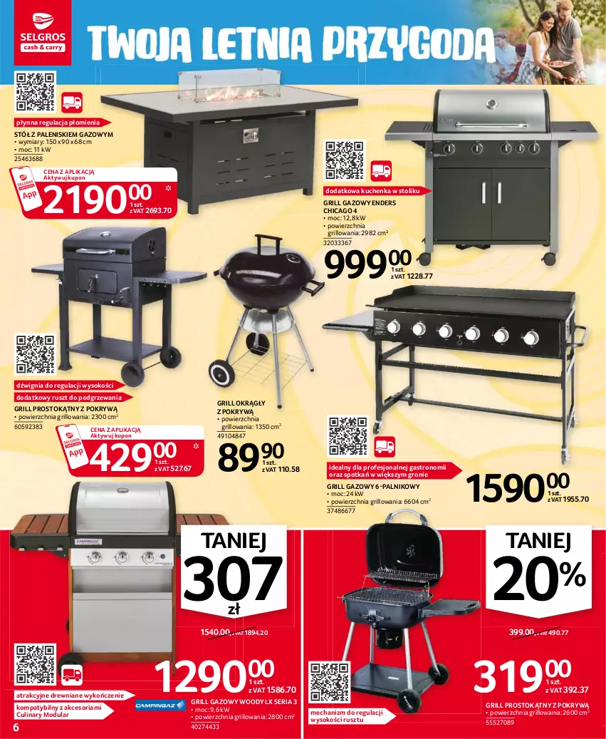 Gazetka promocyjna Selgros - Oferta przemysłowa - ważna 08.07 do 21.07.2021 - strona 6 - produkty: Dźwig, Grill, Grill gazowy, Ser, Sok, Stół, Stolik