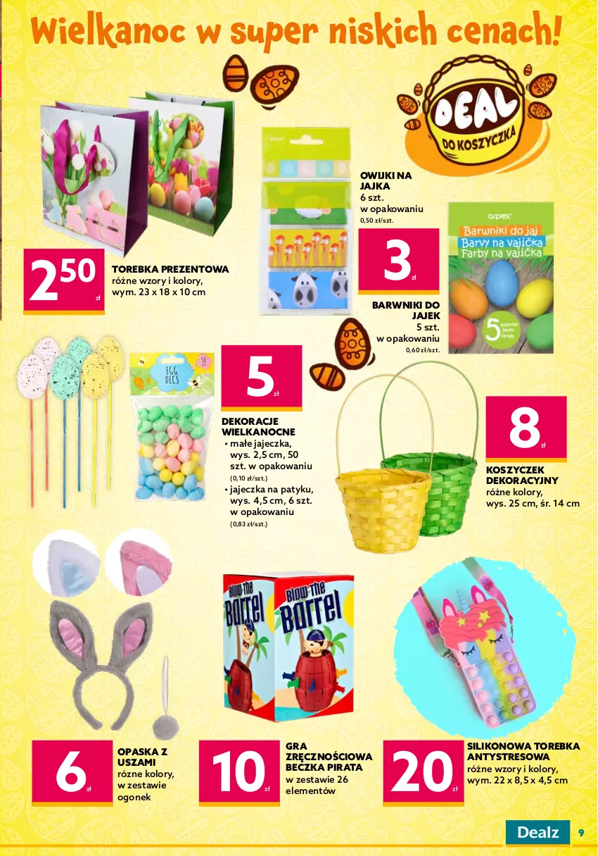 Gazetka promocyjna Dealz - DEAL DO KOSZYCZKA! - ważna 30.03 do 10.04.2023 - strona 9 - produkty: Ananas, Ananas w plastrach, Deser, Frużelina, Gra, HELCOM, Kakao, Kosz, Opaska, Owijki, Owoce, Piec, Ser, Syrop, Torebka