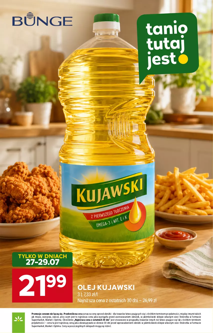 Gazetka promocyjna Stokrotka - Supermarket - ważna 23.07 do 29.07.2026 - strona 38 - produkty: Kujawski, Mięso, Olej, Optima, Owoce, Warzywa