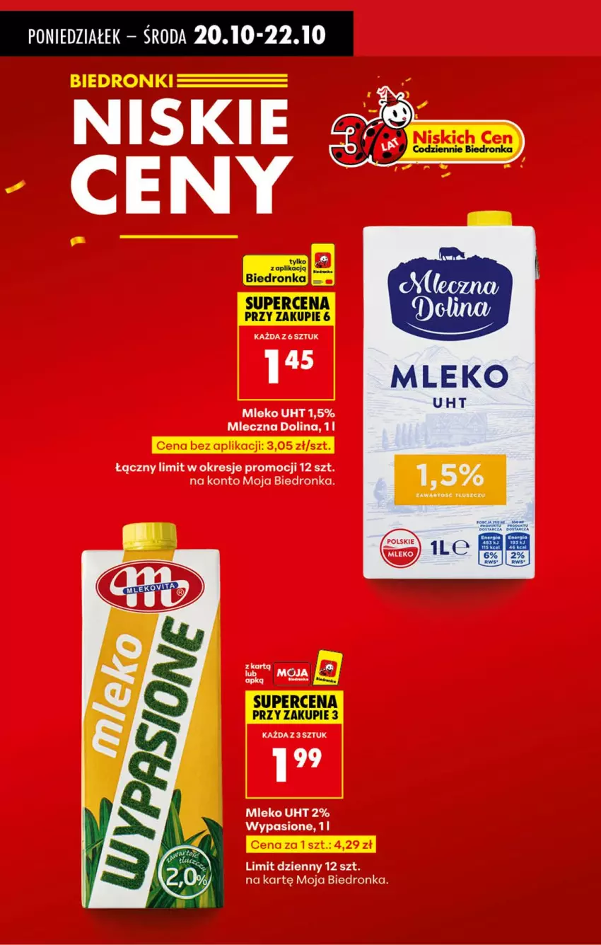 Gazetka promocyjna Biedronka - Od Poniedziałku - ważna 20.10 do 25.10.2025 - strona 3 - produkty: Mleko