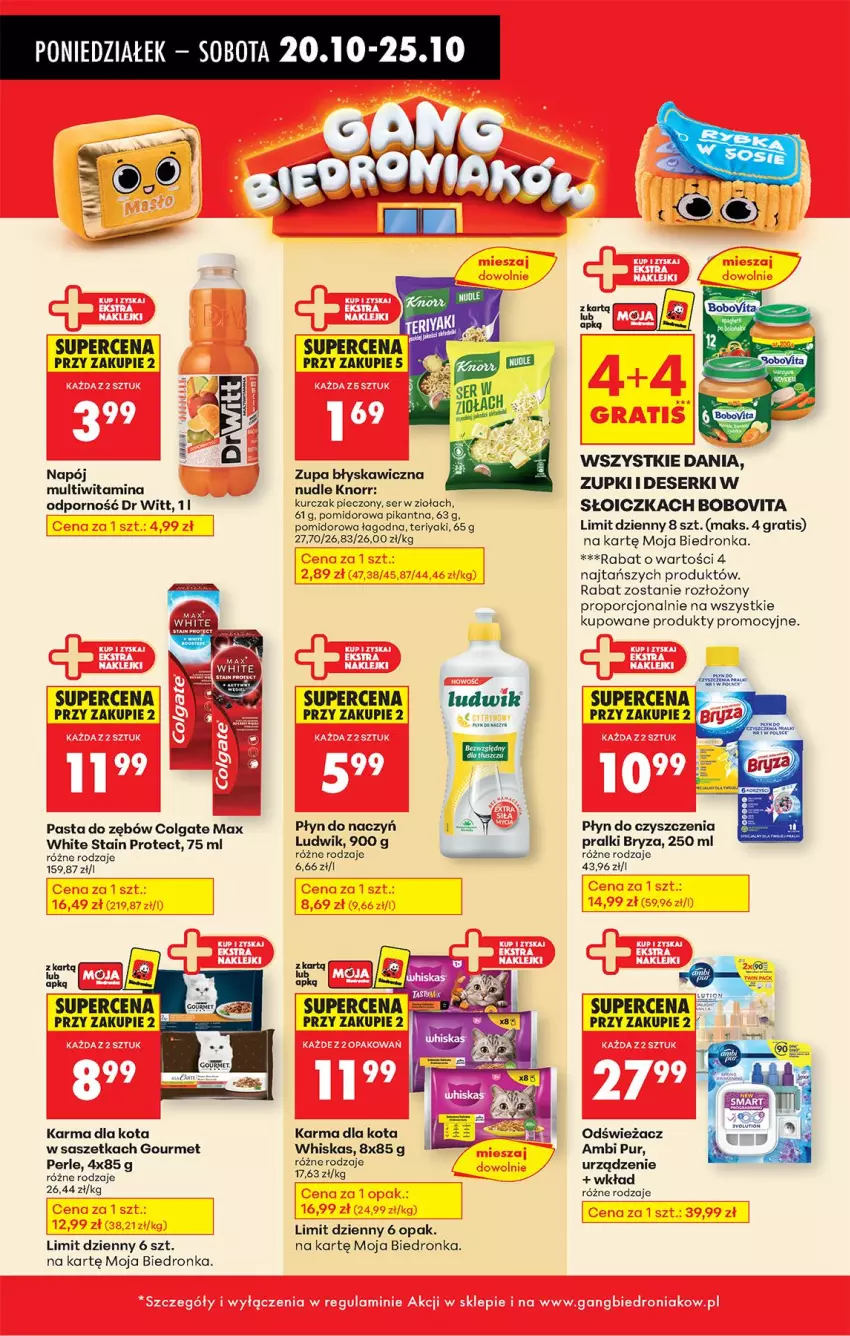 Gazetka promocyjna Biedronka - Od Poniedziałku - ważna 20.10 do 25.10.2025 - strona 36 - produkty: Ambi Pur, BoboVita, Bryza, Colgate, Deser, Gra, Knorr, Kurczak, LG, Ludwik, Napój, Pasta do zębów, Piec, Por, Pralki, Pur, Ser, Whiskas, Zupa