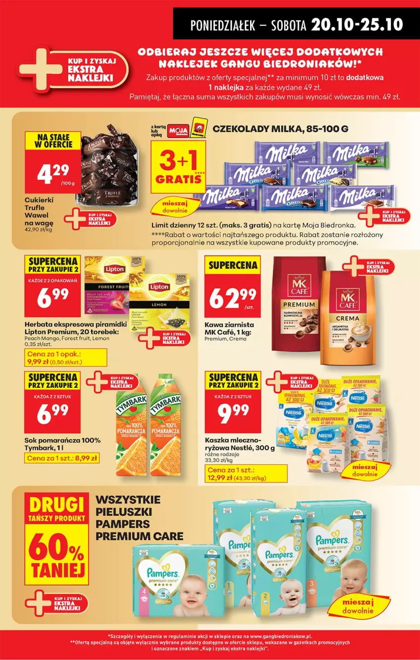 Gazetka promocyjna Biedronka - Od Poniedziałku - ważna 20.10 do 25.10.2025 - strona 41 - produkty: Cukier, Cukierki, Fa, Gra, Herbata, Kawa, Kawa ziarnista, Klej, Lipton, Mango, Pampers, Por, Ryż, Sok, Tymbark, Wawel