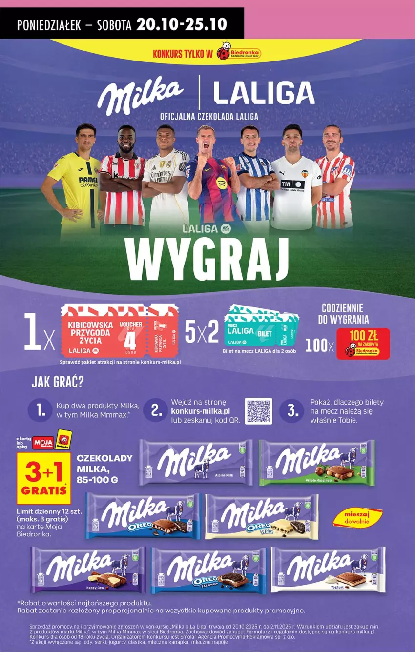 Gazetka promocyjna Biedronka - Od Poniedziałku - ważna 20.10 do 25.10.2025 - strona 55 - produkty: Ciastka, Czekolada, Gra, Jogurt, Lody, Milka, Mleczna kanapka, Mola, Napoje, Por, Ser