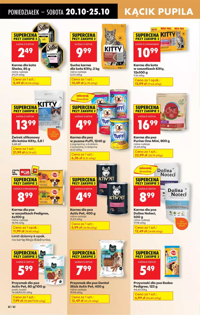 Gazetka promocyjna Biedronka - Od Poniedziałku - ważna 20.10 do 25.10.2025 - strona 74 - produkty: Gra, Pedigree, Przysmak dla psa, Przysmaki, Puf, Pur, Purina, Sheba, Sucha karma