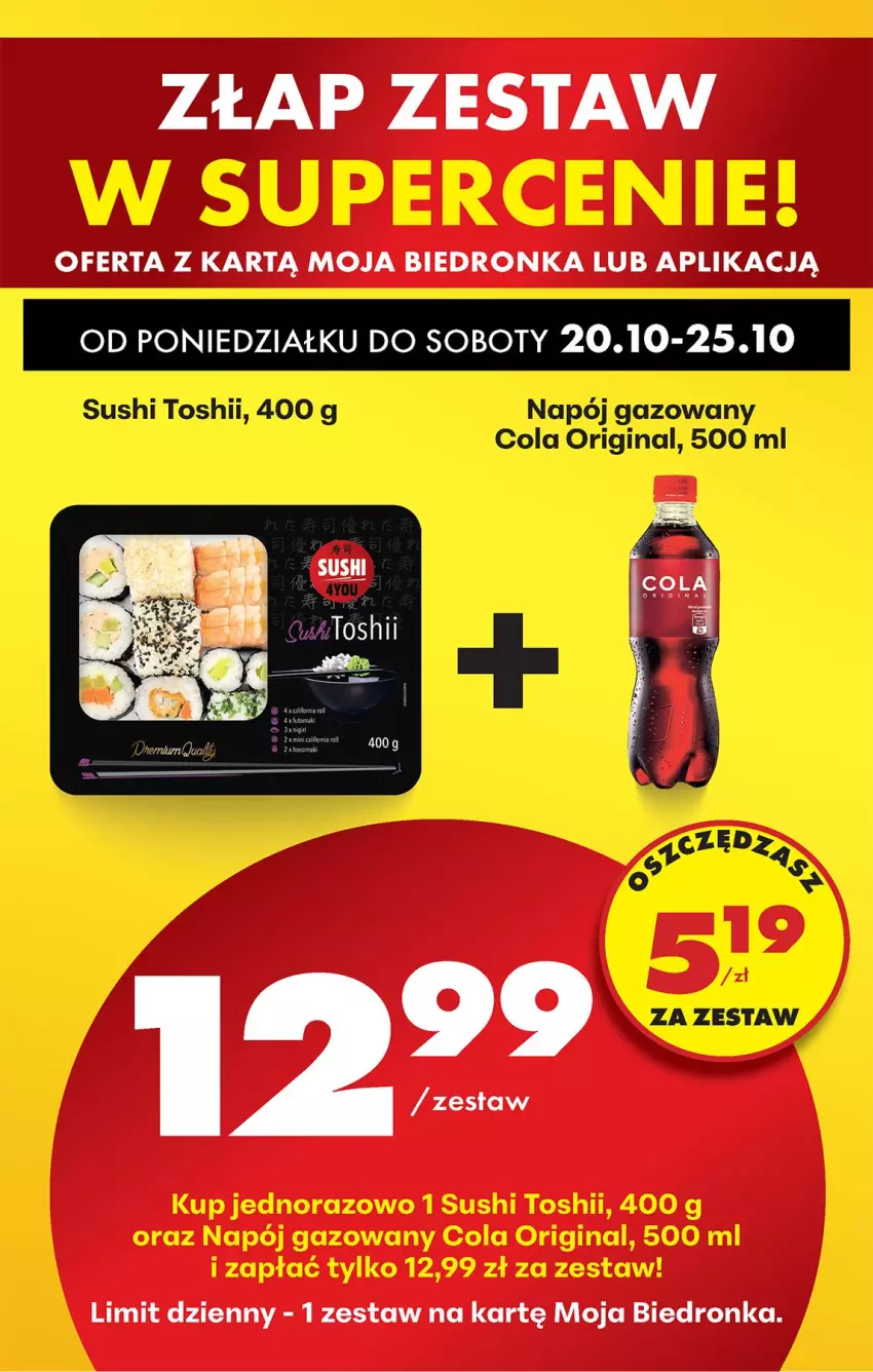 Gazetka promocyjna Biedronka - Od Poniedziałku - ważna 20.10 do 25.10.2025 - strona 85 - produkty: Gin, Napój, Napój gazowany, Sushi