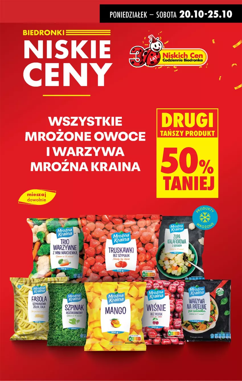 Gazetka promocyjna Biedronka - Od Poniedziałku - ważna 20.10 do 25.10.2025 - strona 9 - produkty: Mrożone owoce i warzywa, Owoce, Warzywa