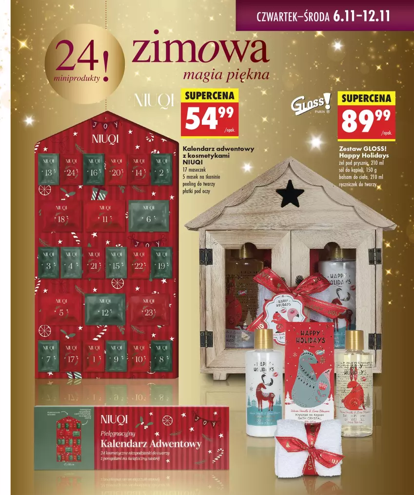 Gazetka promocyjna Biedronka - Twoje Piękne Strony - ważna 06.11 do 13.11.2025 - strona 11 - produkty: Balsam do ciała, Fa, Kalendarz, Kalendarz adwentowy, Lirene, Niuqi, Peeling, Sól, Sól do kąpieli, Znicz