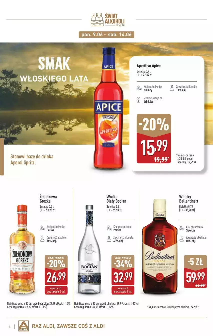 Gazetka promocyjna Aldi - ważna 02.06 do 05.07.2025 - strona 12 - produkty: Aperol, Biały Bocian, Fa, Gin, Inka, Koc, Whisky, Wódka