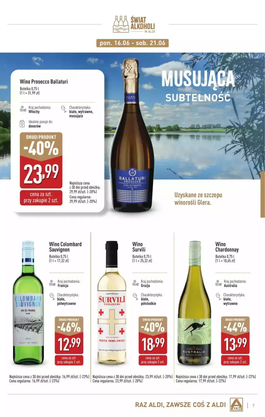 Gazetka promocyjna Aldi - ważna 02.06 do 05.07.2025 - strona 23 - produkty: Chardonnay, Deser, Fa, Mus, Prosecco, Ser, Wino