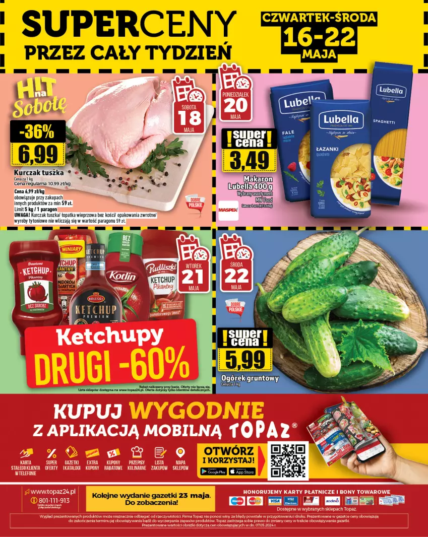 Gazetka promocyjna Topaz - Gazetka - ważna 16.05 do 22.05.2024 - strona 24 - produkty: Grunt, Kurczak, Ogórek, Olej, Por, Tusz, Waga