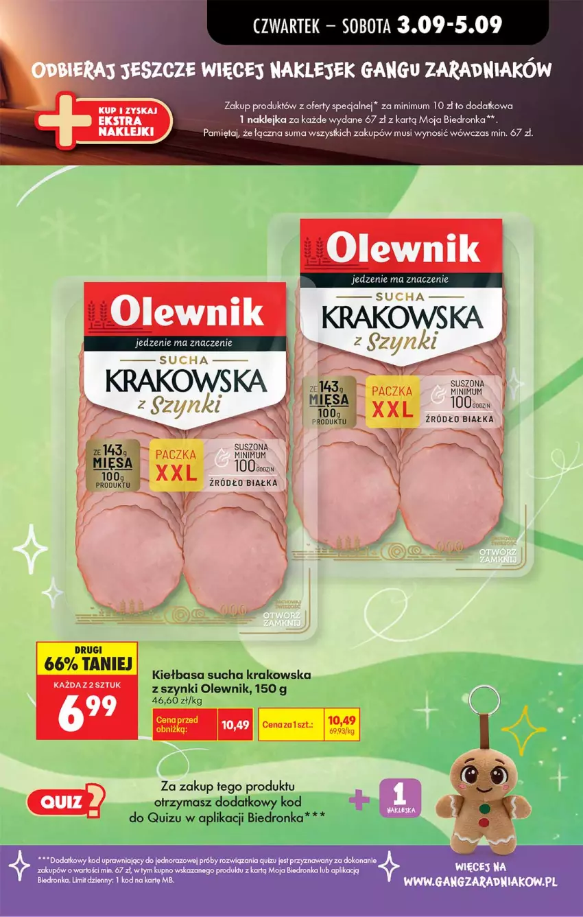 Gazetka promocyjna Biedronka - Gazetka - ważna 03.09 do 10.09.2026 - strona 4 - produkty: Fa, Kiełbasa, Klej, Mięta, Mus, Olewnik, Quiz