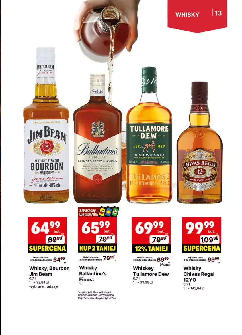 Gazetka promocyjna Delikatesy Centrum - DeliBarek DC39-DC40 - ważna 23.09 do 06.10.2024 - strona 13 - produkty: Ballantine's, Bourbon, Fa, Jim Beam, Rum, Tullamore Dew, Whiskey, Whisky