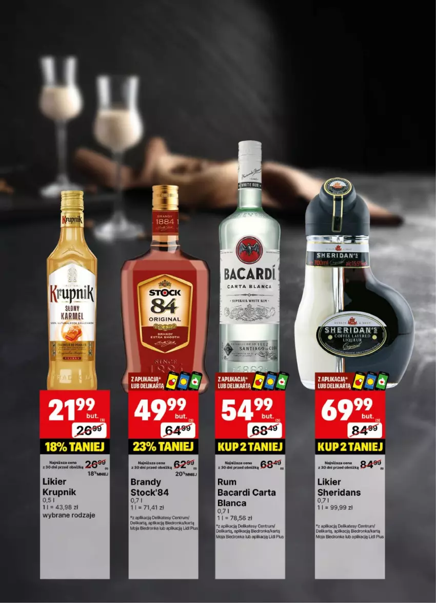 Gazetka promocyjna Delikatesy Centrum - DeliBarek DC39-DC40 - ważna 23.09 do 06.10.2024 - strona 14 - produkty: Bacardi, Brandy, Fa, Gin, Krupnik, Likier, Rum, Sheridan's, Stock