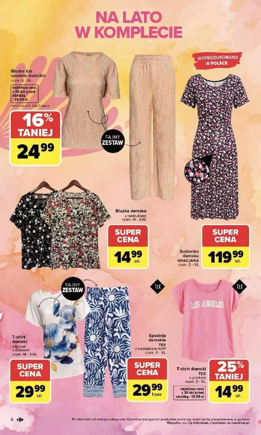 Gazetka promocyjna Carrefour - Gazetka Stylizacje na letnie okazje - ważna 01.06 do 20.06.2026 - strona 4 - produkty: Fa, Gra, Spodnie, Sukienka