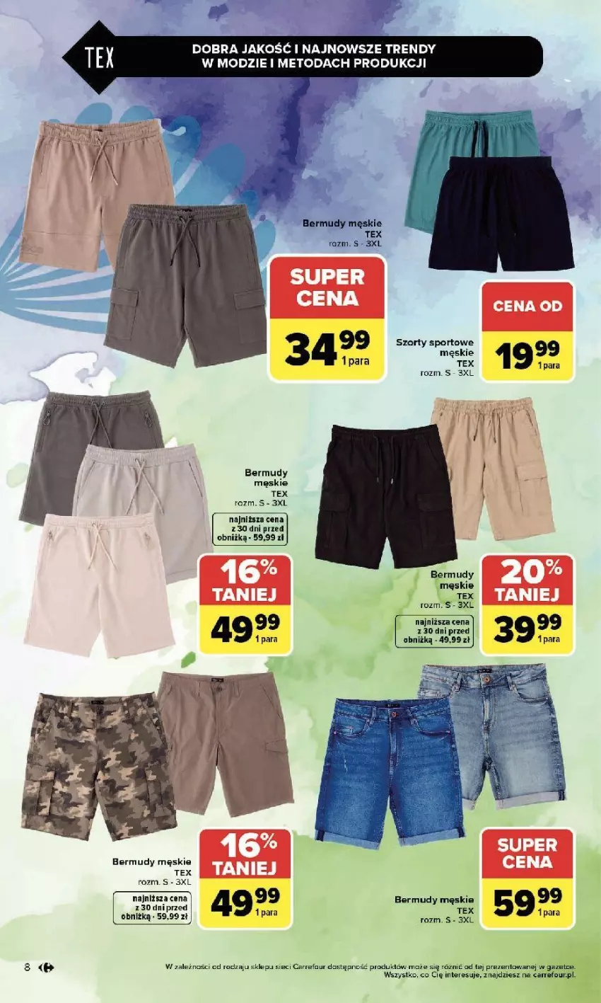 Gazetka promocyjna Carrefour - Gazetka Stylizacje na letnie okazje - ważna 01.06 do 20.06.2026 - strona 8 - produkty: Bermudy, Por, Sport, Szorty