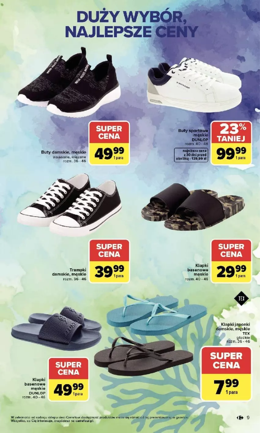 Gazetka promocyjna Carrefour - Gazetka Stylizacje na letnie okazje - ważna 01.06 do 20.06.2026 - strona 9 - produkty: Buty, Klapki, Por, Sport, Trampki