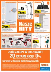 Gazetka promocyjna Obi - Przestrzeń do zabawy - Gazetka - ważna od 08.06 do 08.06.2021 - strona 16 - produkty: Kabina prysznicowa, Gra, Inka, Zlew, Skrzydło drzwiowe, Termos, Tran, Warka, Tarka, Wkręt, Wkrętarka, Suszarka, Brodzik, Szlifierka, Pokrowiec, Drzwi, Akumulator, Einhell, Fa