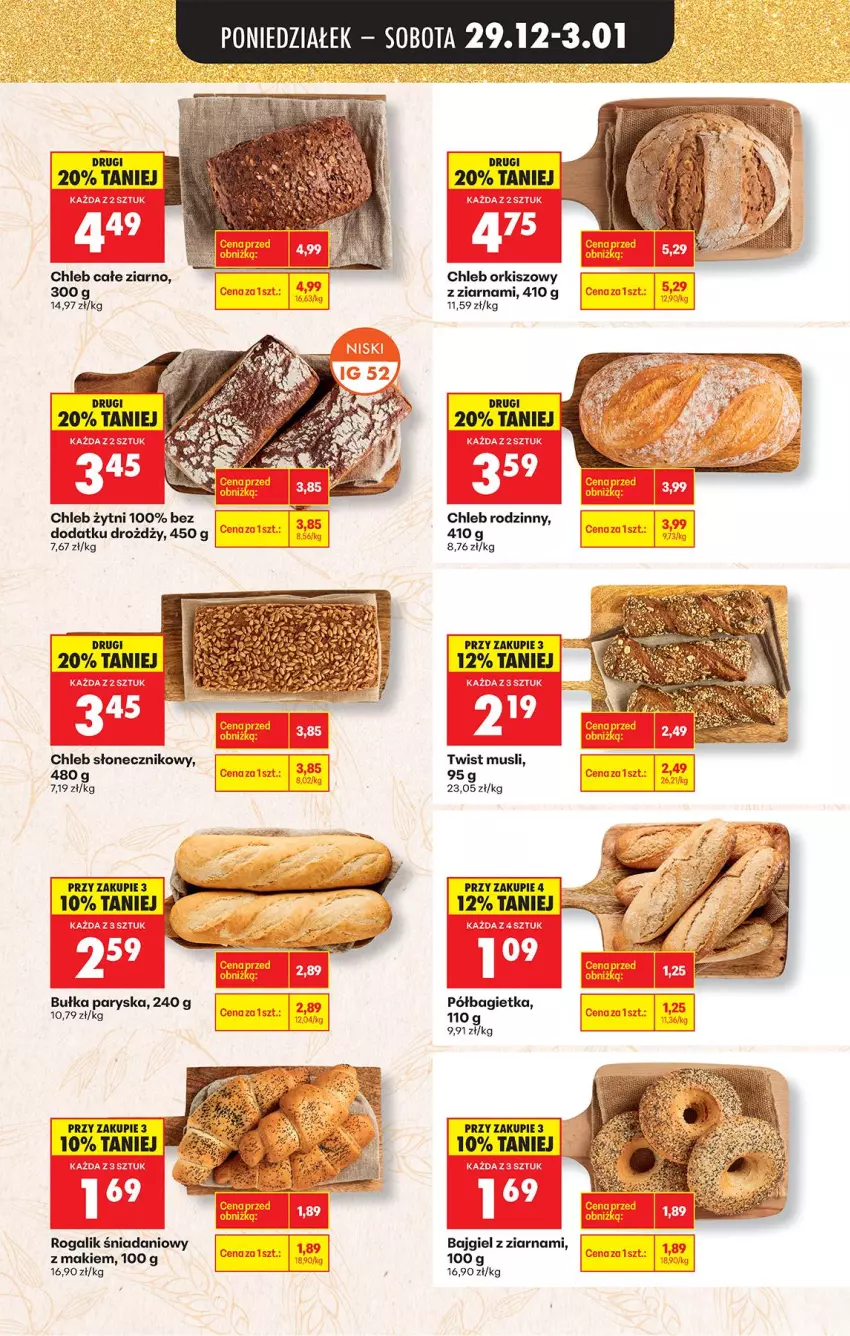 Gazetka promocyjna Biedronka - Od Poniedziałku - ważna 29.12.2025 do 03.01.2026 - strona 39 - produkty: Bagietka, Bułka, Chleb, Danio, Fa, Mus, Półbagietka, Rogal