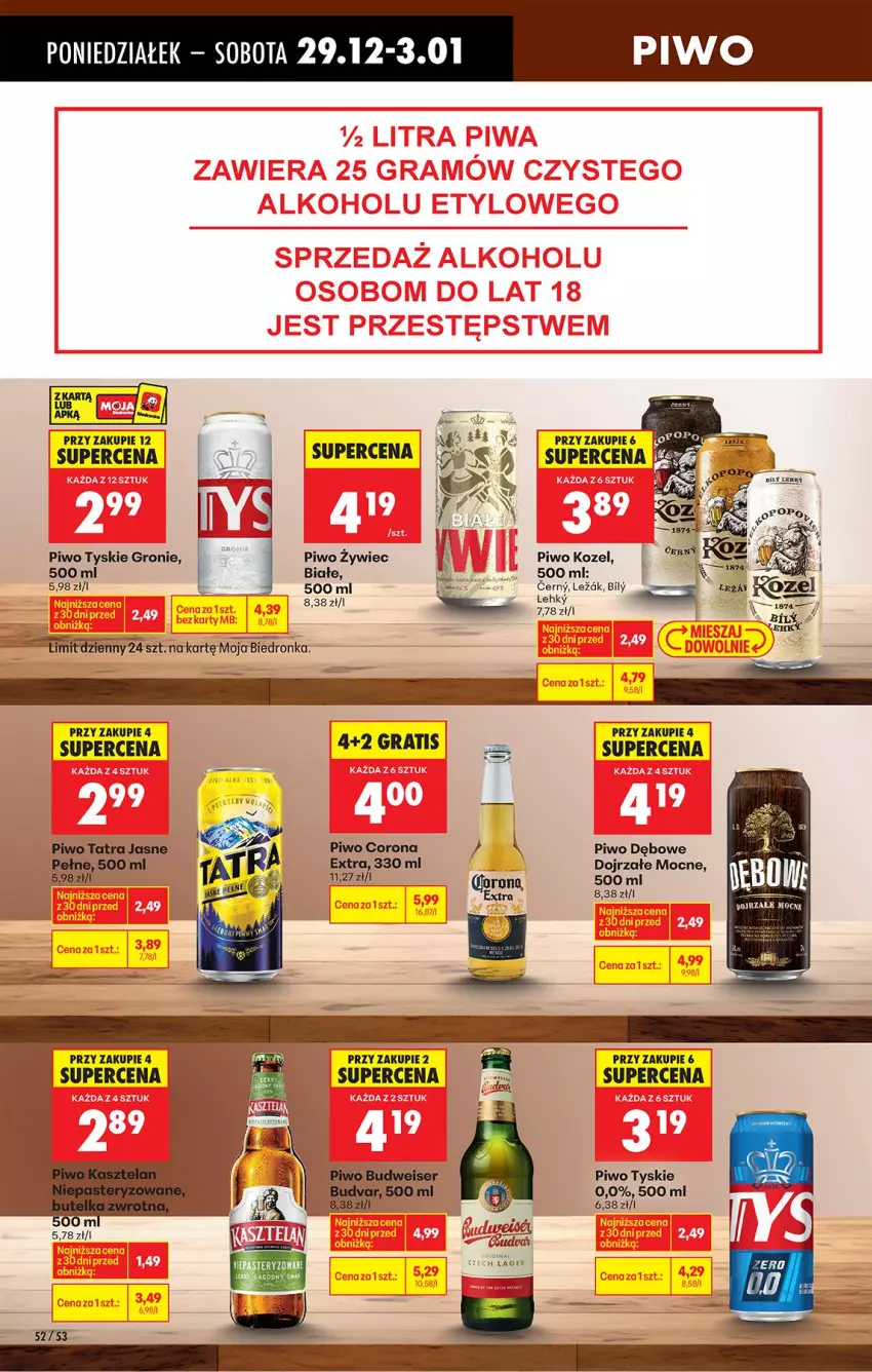 Gazetka promocyjna Biedronka - Od Poniedziałku - ważna 29.12.2025 do 03.01.2026 - strona 64 - produkty: Gra, Kozel, Piwo, Tatra, Tyskie