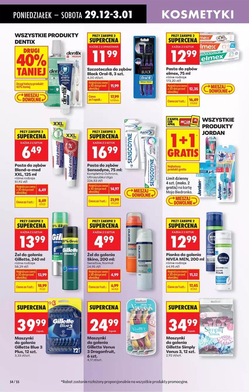 Gazetka promocyjna Biedronka - Od Poniedziałku - ważna 29.12.2025 do 03.01.2026 - strona 66 - produkty: Blend-a-Med, Elmex, Gillette, Gillette Venus, Gra, Lack, LG, Nivea, Nivea Men, Pasta do zębów, Pianka do golenia, Por, Sensodyne, Szczoteczka, Szczoteczka do zębów, Venus