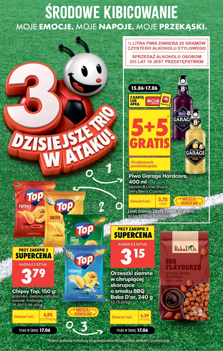 Gazetka promocyjna Biedronka - Gazetka - ważna 17.06 do 24.06.2026 - strona 2 - produkty: Chipsy, Fa, Gra, Napoje, Piwa, Por, Szal, Top